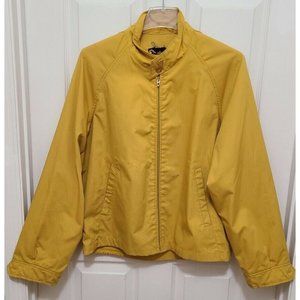 Vintage 70s H.I.S. Sportswear Men's Zip Up Bomber Jacket Solid Yellow Size XL